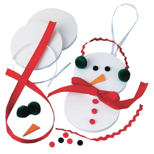 Snowman Ornament Craft Kit (Supplies for 12 Ornaments)