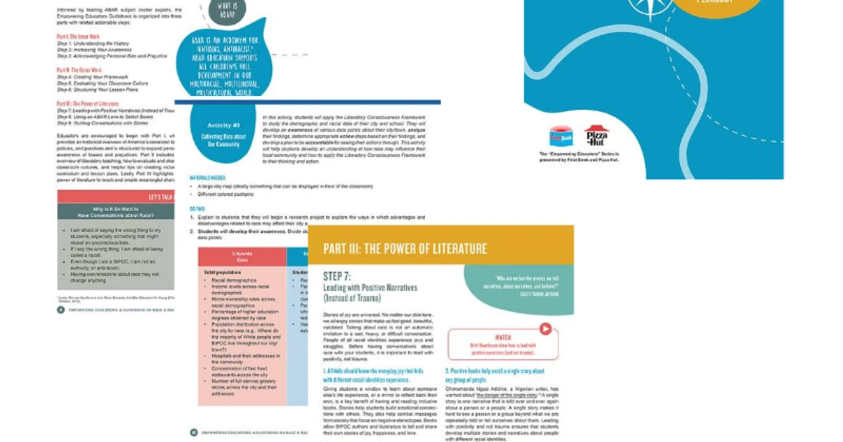 PIZZA HUT AND FIRST BOOK LAUNCH COLLECTION OF ANTIRACISM RESOURCES FOR EDUCATORS