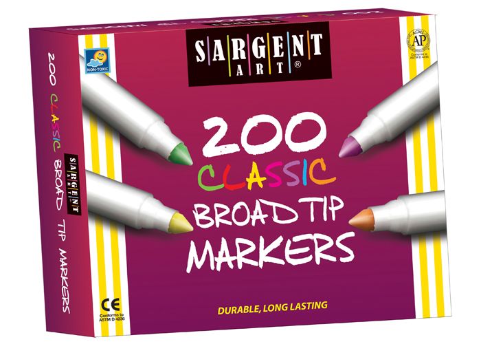 Markers: Box of 200 Broad-Tip Markers