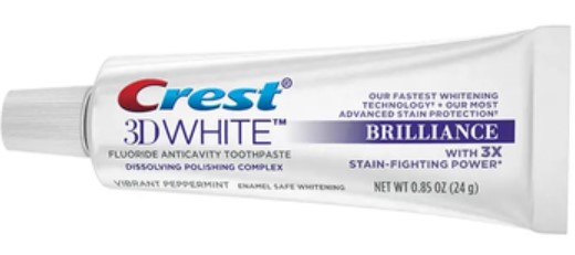 Crest 3DW Brilliance Toothpaste (Carton of 72 .85 oz Tubes)