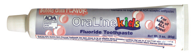 OraLine Kids Bubble Gum Toothpaste (Carton of 72 3 oz Tubes)