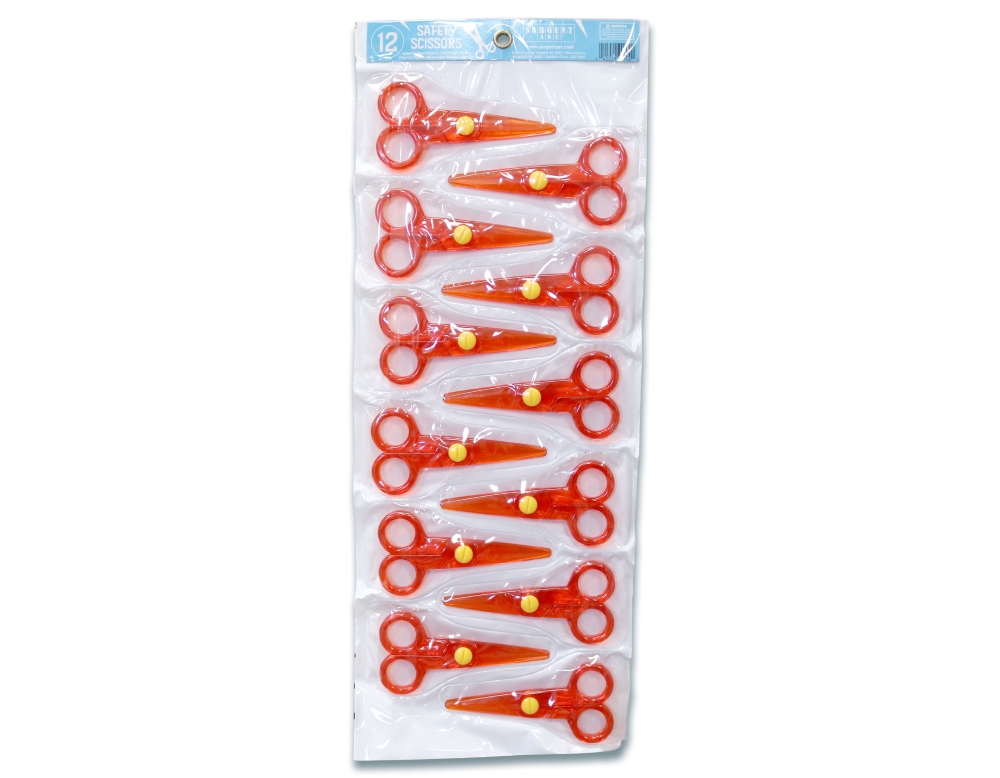 5" Orange Plastic Safety Scissors (Carton of 12)