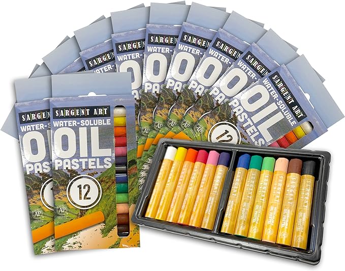 12 Count Box Water Soluble Oil Pastels (Carton of 72 Boxes)