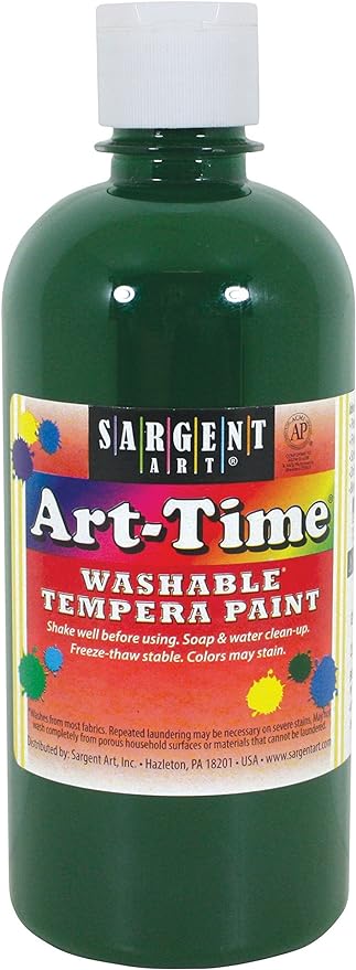 16 oz Bottle Tempera Paint: Green (Carton of 12)