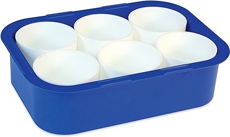 6 Paint Cups with Blue Tray (Carton of 12)