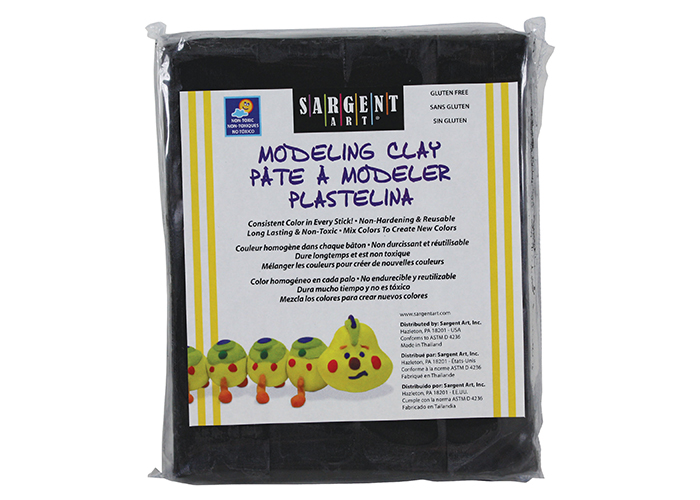 1lb Black Non-Hardening Modeling Clay (Carton of 12)