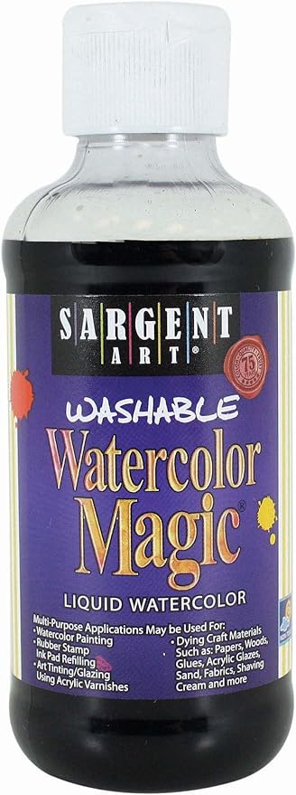 8 oz Bottle Washable Liquid Watercolor Paint: Brown (Carton of 12)