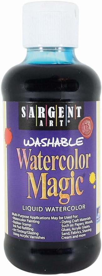 8 oz Bottle Washable Liquid Watercolor Paint: Turquoise (Carton of 12)