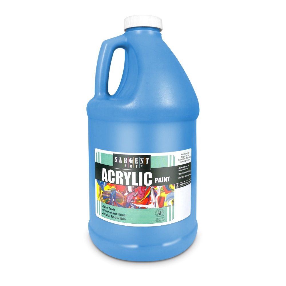 64 oz Bottle Acrylic Paint: Spectral Blue (Carton of 6)