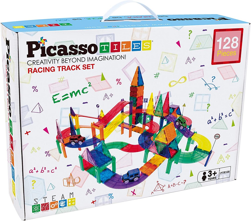 PicassoTiles 128 Piece Race Track Set